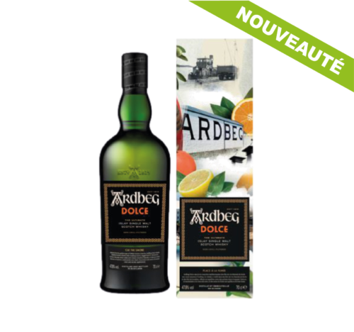 La nouvelle édition 2026 d'Ardbeg. Ardbeg Dolce est issu d'un assemblage de whiskies ayant vieilli dans des fûts de vin de Marsala sicilien et, des fûts de chêne américain (ex-Bourbon). A découvrir !